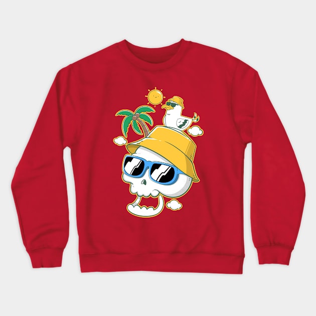 Summer Buddy Crewneck Sweatshirt by Artthree Studio